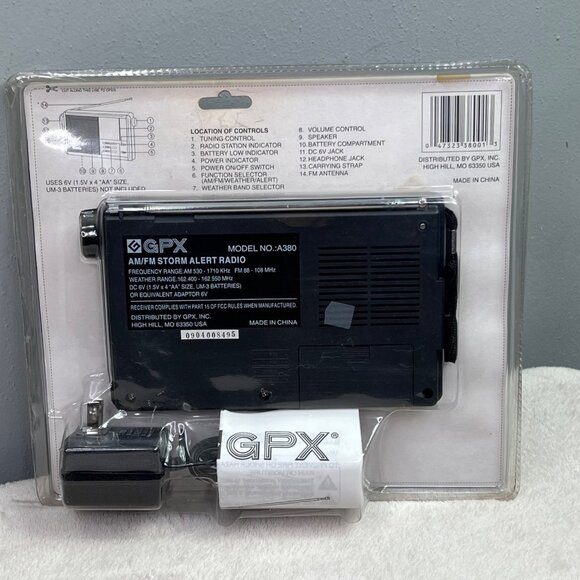 GPX Weather Radio AM FM Storm Alert A380 NOAA Channel Battery & AC Power NIP - Picture 4 of 5